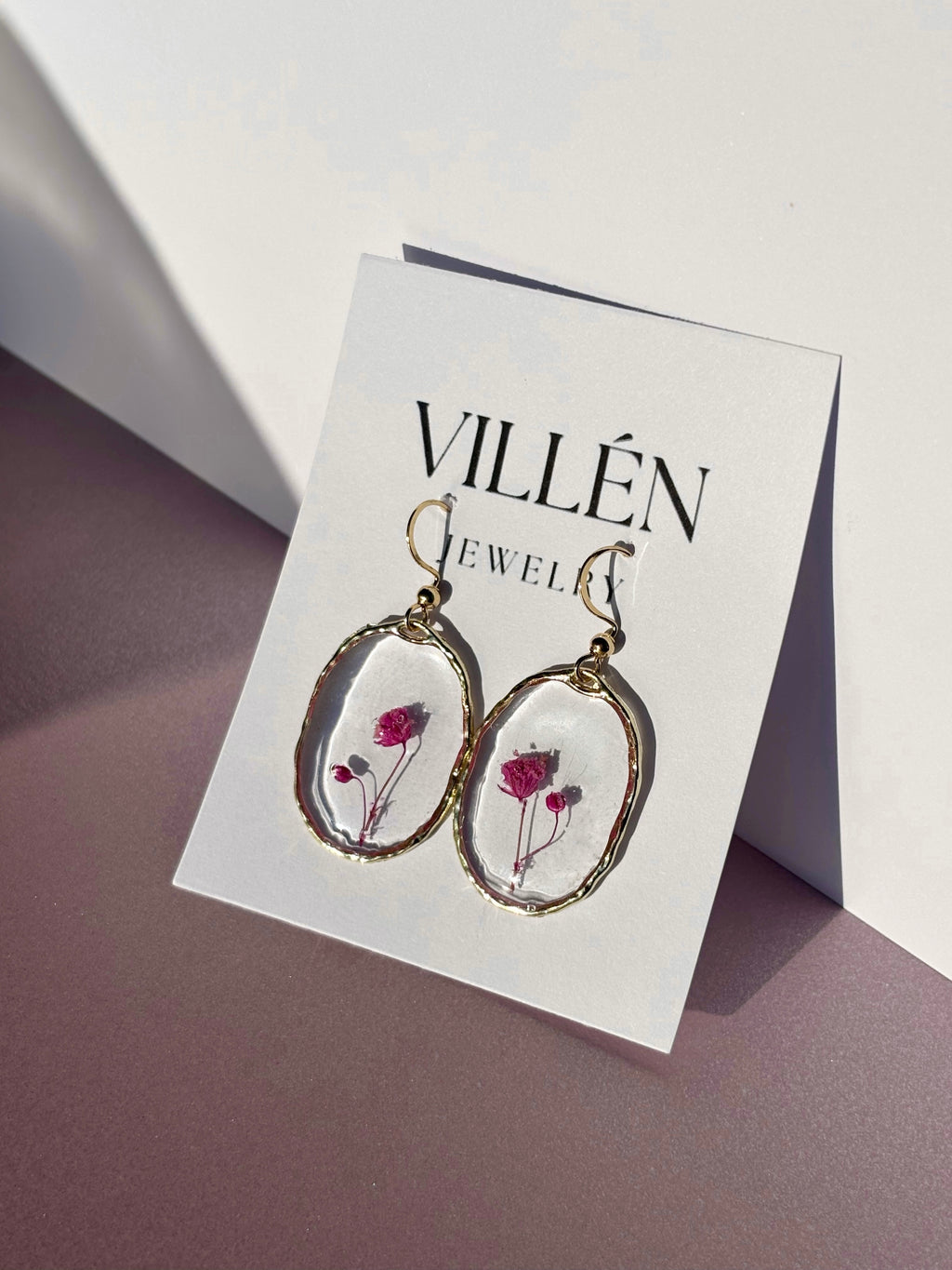 Pendientes flor natural