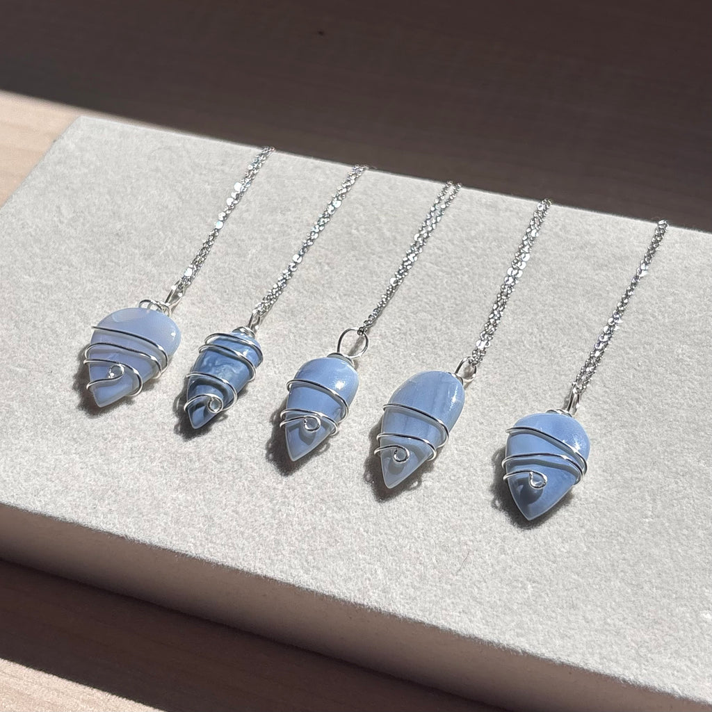 Collar piedra Opalo azul